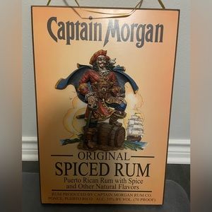 Captain Morgan Spiced Rum Promo 3D Bar Sign Wall Decor 19x13 Inch Ready To Hang